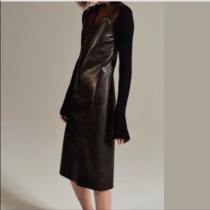 Zara Studio Sheep Leather Strappy Dress